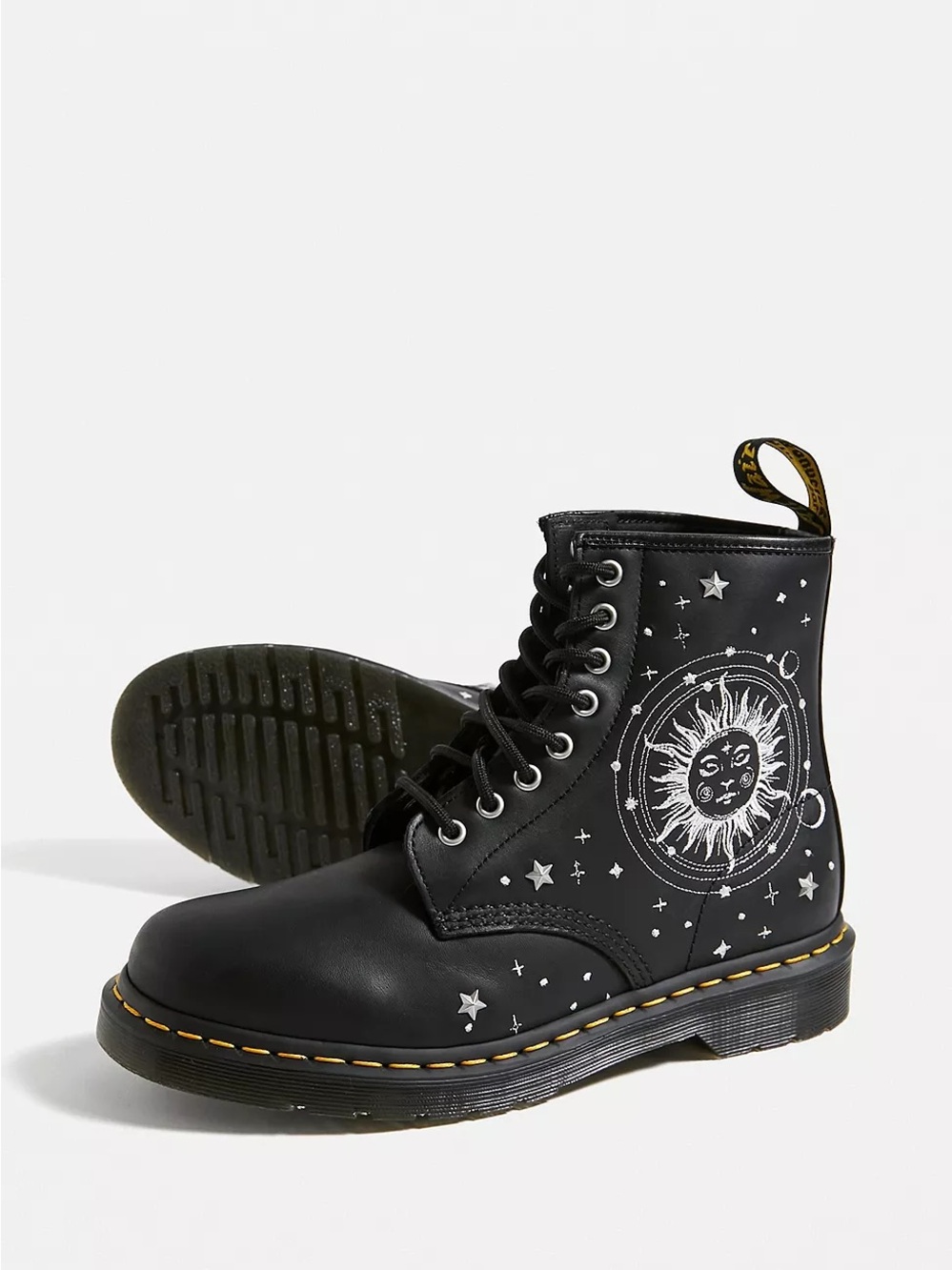 Doc Martens - 1460 Cosmic Embroidered Leather Lace Up Boots, Size 8 Women’s.
